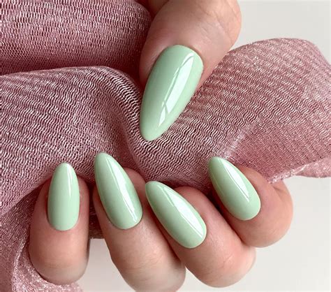 light green nails.